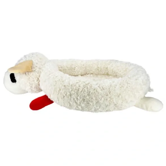 Plush Lamb (small) Pet Cozy Bed - Cream in Color - Picture 12 of 15
